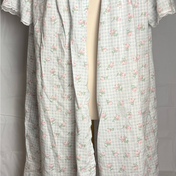 Vintage Character Floral Print Smoked Nightgown with Matching Robe - Picture 3 of 8